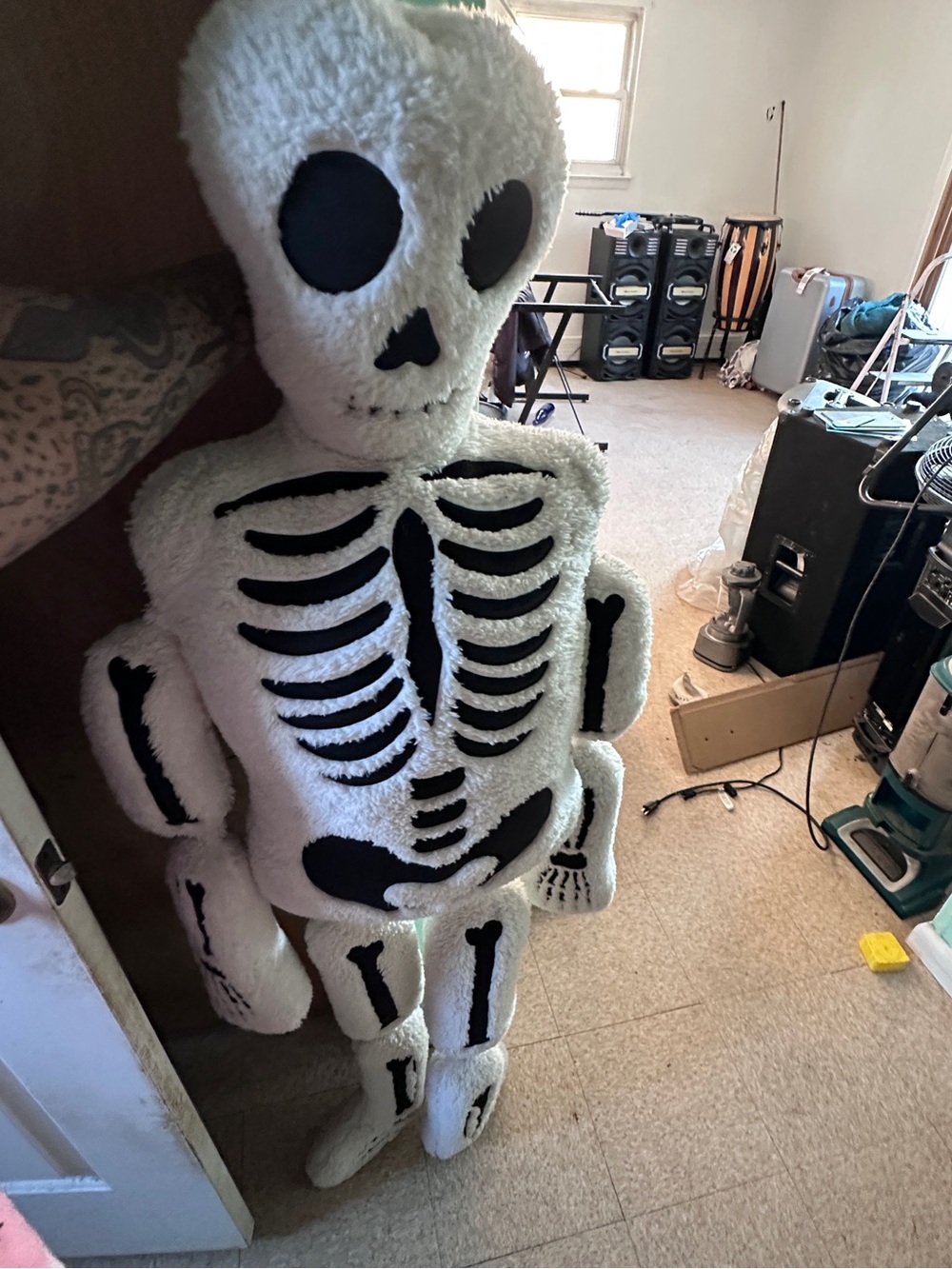 White Plush Skeleton pillow man about 5ft